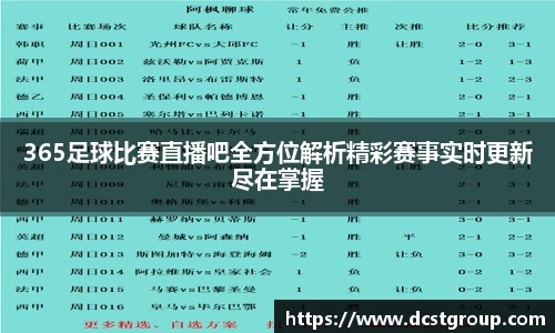 365足球比赛直播吧全方位解析精彩赛事实时更新尽在掌握