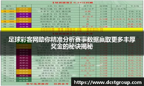 足球彩客网助你精准分析赛事数据赢取更多丰厚奖金的秘诀揭秘